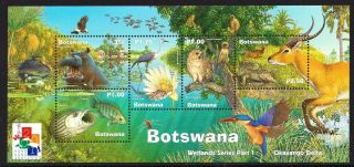Botswana 2001 " Hong Kong 2001 " Birds Fish - Mnh Mini Sheet - Cat £7.  50 - (204)
