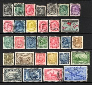 Canada Qv To Kgv1 Fine Range Above Average X 30 Stamps Cat £168