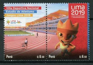 Peru 2019 Mnh Lima Pan American Games 2v Set Athletics Sports Stamps