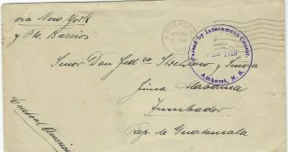 Canada 1918 Cover To Guatemala,  Passed Internment Censor Amherst N.  S.