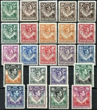 Northern Rhodesia 1938 Issue,  Sg 25 - 45,  Inc 26a,  27a,  Hinged,  Cv £255