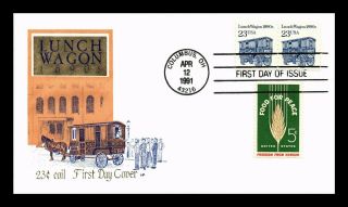 Us Cover Lunch Wagon Transportation Fdc Combo House Of Farnum Cachet