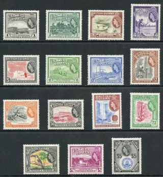 British Guiana Sg331/45 1954 Set Of 15 U/m