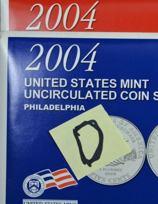 2004 Us P And D Uncirculated Coin Set With 20 Coins And