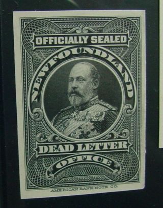 Ox1ii Nfld Black Offic King Edward Vii Plate Froof M Nh Ngai Xf