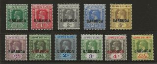 Barbuda Sg 1/11 1922 Set Of 11 Fine Mounted