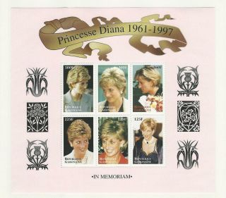 Gabon,  Postage Stamp,  908 Sheet Nh,  1998 Princess Diana,  Jfz