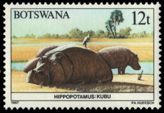 Botswana 412 (sg627) - Hippopotamus (pb19491)