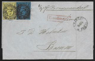 Sachsen Covers 1857 Mi 10,  11 On Folded R - Cover Leipzig To Bremen