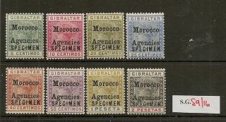 Morocco Agencies Gibraltar 1899 Specimen Set To 2p Sg9s/16s