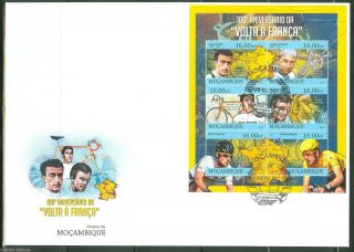 Mozambique 2013 100th Anniversary Of The Tour De France Sheet Fdc