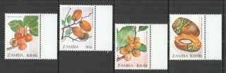 U92 1989 Zambia Flora Fruits Plants 499 - 502 Michel 11 Euro 1set Mnh