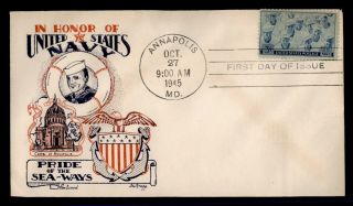 Dr Who 1945 Us Navy Fdc Fleetwood Cachet C98329