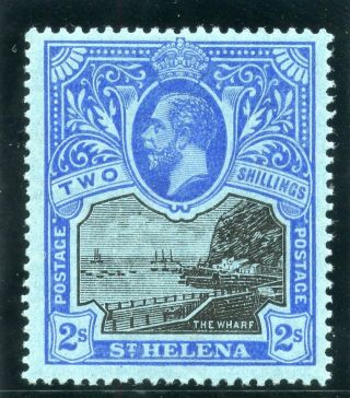 St Helena 1912 Kgv 2s Black & Blue/blue Mnh.  Sg 80.  Sc 69.