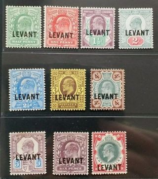 British Levant 1905 Ke Vii 1/2d To 1s Sg L1 - L10 Sc 15 - 24 Set 10 Mlh