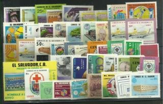 El Salvador 45 Differetn Modern Stamps Lot Mnh