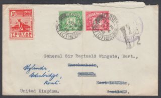 1948 Tristan Da Cunha Pmk,  Label:dunbar (b/s) ;1/2d,  11d Postage Due;general Wingate