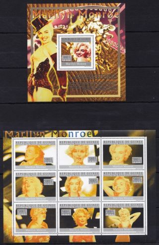 Guinea 2010 Marilyn Monroe Actress Movie Film Star Hollywood Stamps Mnh Z11
