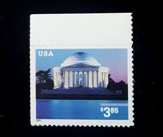 2003 High Value Us Stamp 3647a Mnh $3.  85 Jefferson Memorial Dated 2003
