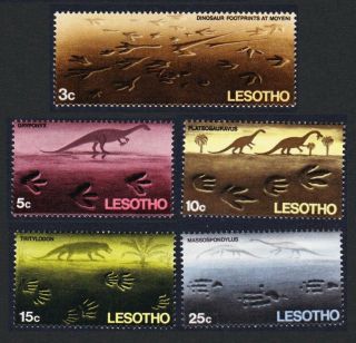 Lesotho Dinosaurs Prehistoric Footprints 5v Mnh Sg 175 - 179