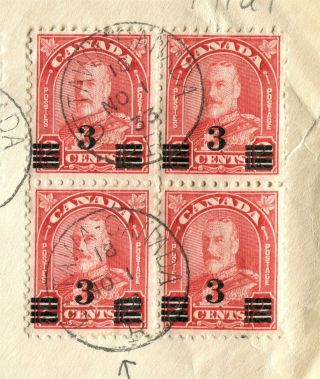 Canada 191ai Block Of 4 Variety On Cover