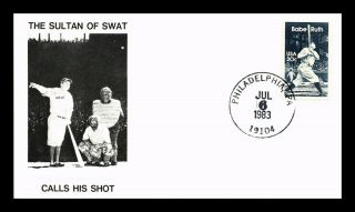 Dr Jim Stamps Us Baseball Sultan Of Swat Fdc Babe Ruth Cover