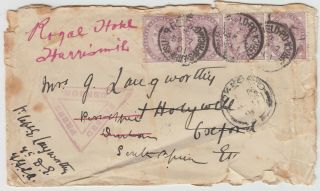 Boer War 1901 Censor Cover To Oxford Was Then Returned To Harrismith S.  Africa
