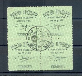 Ned Indie - Dutch Indies Revenue 1939 - 4 X Label Tea Export Lb= Lampegan =@1