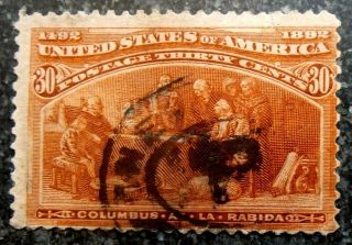 Buffalo Stamps: Scott 239,  1893 Columbus Expo,  F/vf With Reg Cancel,  Cv = $100