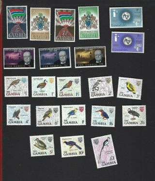Gambia Sc 206 - 27 (1965 - 6) Complete Mnh