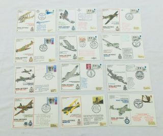 Job Lot X 12 Raf Royal Air Force Commemorative Covers Flown 1970 - 1972 St138