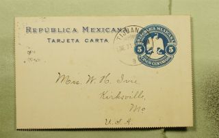 Dr Who 1890 Mexico Tijuana Letter Card To Usa E53593