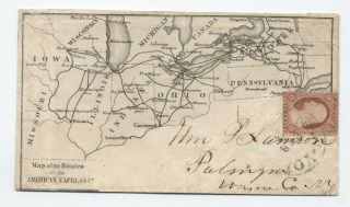 C1856 York Ny American Express Co.  Map Ad Cover [rf.  3]