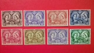 Canada 1897 Qv Jubilee Issues 6 Cent,  10c,  12c,  15c $1,  $3,  $4 & $5 Stamps