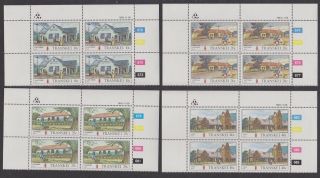 Transkei Transkei Post Offices 1st Series 4v Blocks Of 4 Mnh Sg 129 - 132