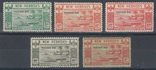 Hebrides 1938 Postage Dues Set (x5)