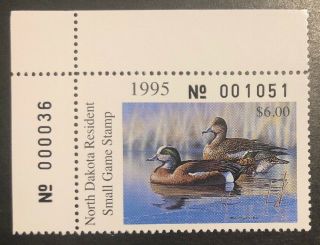 Tdstamps: Us North Dakota Duck Stamps $6 1995 Nh Og P Single