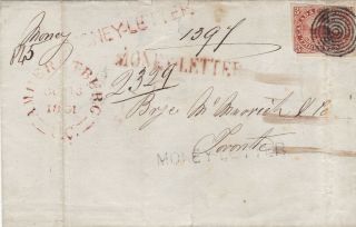 Canada 1851 Single Rate Money Letter Amherstburg To Toronto 3d Beaver Rate