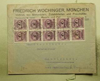 Dr Who 1923 Germany Ovpt Block Munich To Holzlhof E50428
