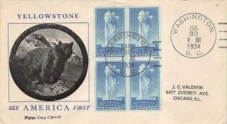 744 5c Yellowstone,  First Day Cover Cachet [e529026]
