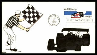 Mayfairstamps Us Fdc 1978 Auto Racing Kribbs Hand Colored First Day Cover Wwb264