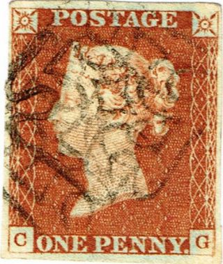Gb Sg8 One Penny (1d) Red - Brown Qv 1842 (cg) Plate 27,  Kelso X,  Cat £800