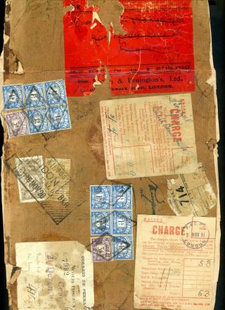 1920 Postage Due Parcel Piece To Brazil (poor) (au118)