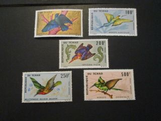 1966 Chad S C27 - C31 Airmail Issue 5v Stamps Birds All Mnh Og Vf