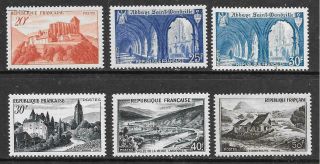 France - 1949/51.  Views - Set Of 6,  Mnh.  Cat £37