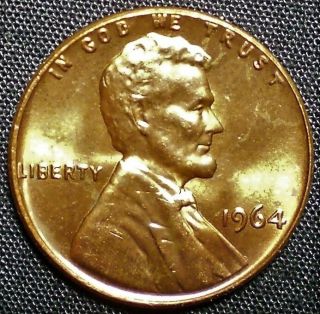 1964 Us Lincoln Memorial Cent Copper Coin Penny