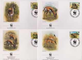 Somalia 1992 World Wildlife Fund Gazelle - Deer - 4 First Day Covers - (156)