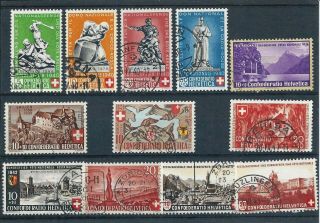 Switzerland 1938 - 43 Pro Patria Sets & Stamps Cv £36
