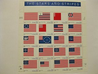 Us Stamp Sheet - The Stars And Stripes Sheet,  Sc 3403 (a - I),  Start At Fv$$$