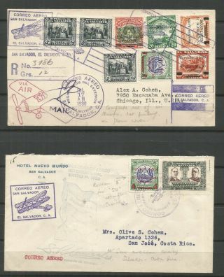 Salvador,  To Interested Air Mail Flown Covers